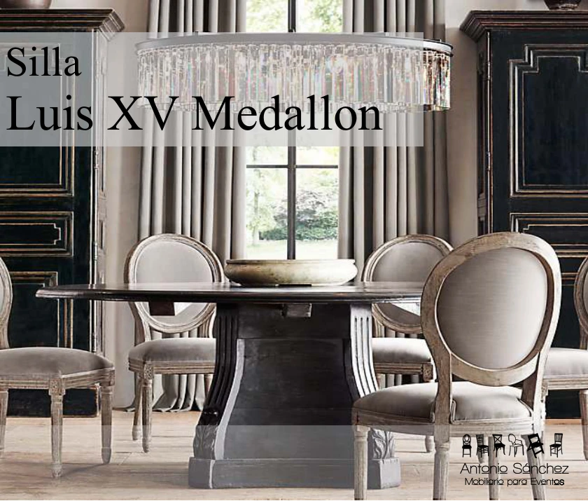 Primera página del brochure: Silla Luis XV Medallón