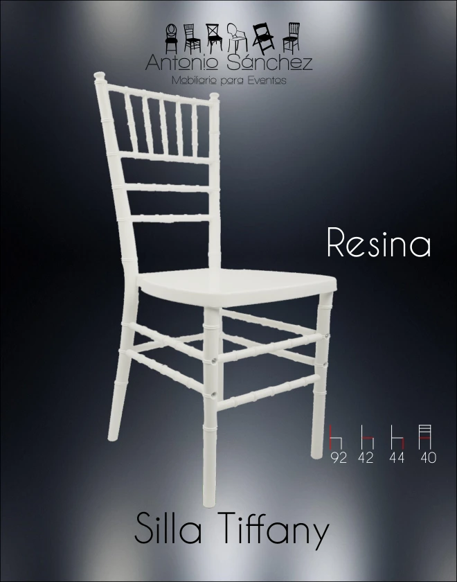 Primera página del brochure: Silla Tiffany Resina